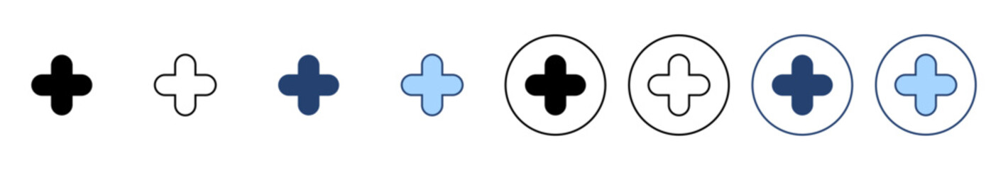 Plus icon vector. Add plus sign and symbol
