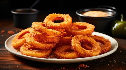 Spicy Cajuninfused circles Prepare your taste buds for a fiery experience with these Cajuninfused onion rings. Each circular ring is seasoned with a perfect blend of zesty es, rendering