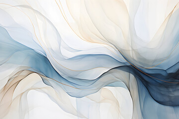 Abstract blue wave background in blue and peach fuzz colors, presentation backdrop
