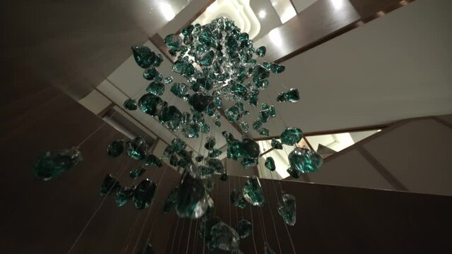abstract crystal decors under light
