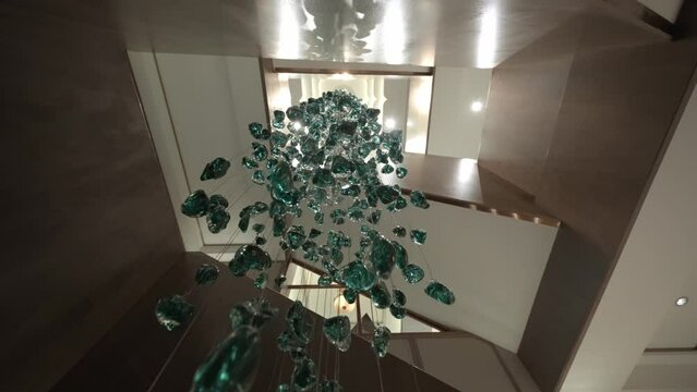 abstract crystal decors under light