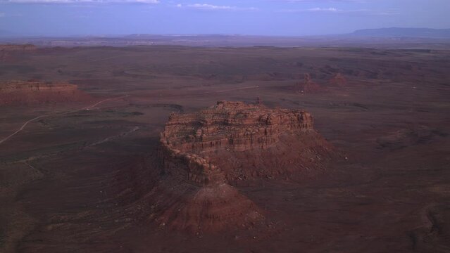 Unique red rock formation at dusk 