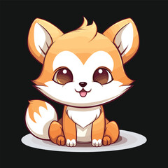 Colorfull illustration vector of  cute fox