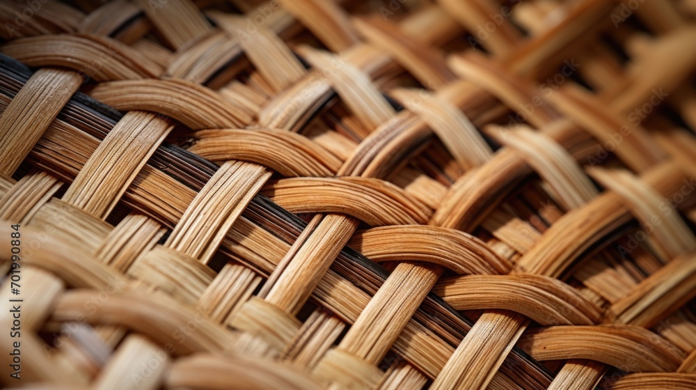 Poster the intricate pattern of a woven basket, symbolizing the strength and balance found in the daily rou