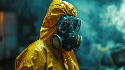 A portrait of the investigator taking off their biohazard suit after a successful investigation, exemplifying their commitment and bravery.