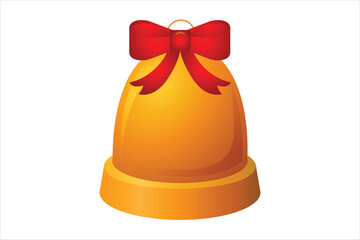 Christmas Bell with Ribbon Sticker Design