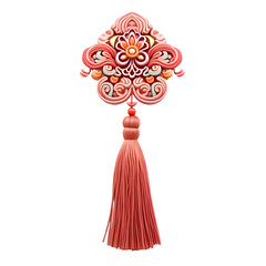 Traditional Chinese Knot Tassel Isolated on Transparant Background
