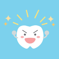 元気なキラキラ歯のキャラクター