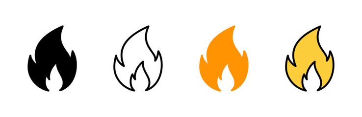 Fire icon set vector. fire sign and symbol