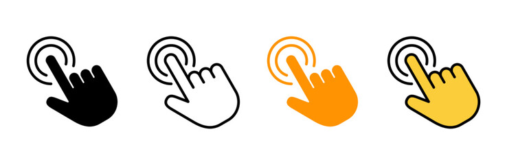 Hand click icon set  vector. pointer sign and symbol. hand cursor icon