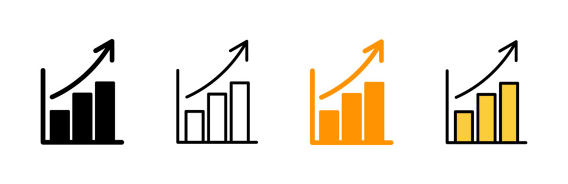Growing graph Icon vector. Chart sign and symbol. diagram icon
