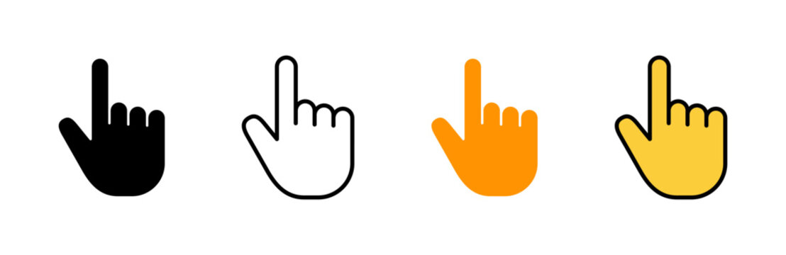 Hand cursor icon set vector. cursor sign and symbol. hand cursor icon clik