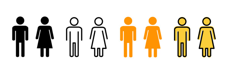 Man and woman icon set vector. male and female sign and symbol. Girls and boys