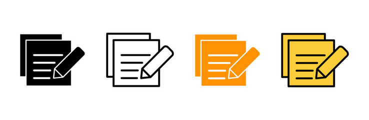 Note icon set vector. notepad sign and symbol