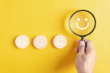 Focus happy smile face. mental health positive thinking and growth mindset, mental health care...