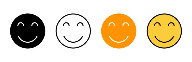 smile icon set vector. smile emoticon icon. feedback sign and symbol