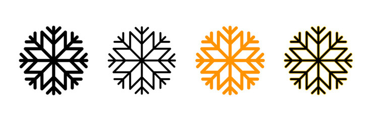 Snow icon set vector. snowflake sign and symbol - obrazy, fototapety, plakaty