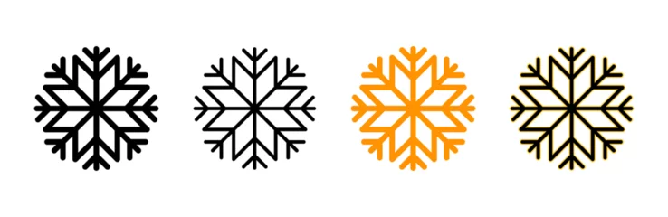 Fotobehang Snow icon set vector. snowflake sign and symbol © Lunaraa