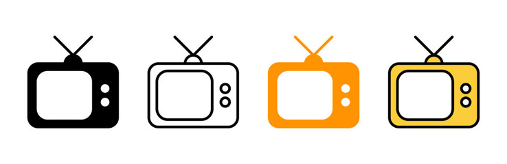 Tv icon set vector. television sign and symbol