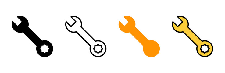 Wrench icon set vector. repair icon. tools sign and symbol