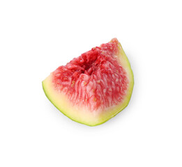 Piece of fresh green fig isolated on white