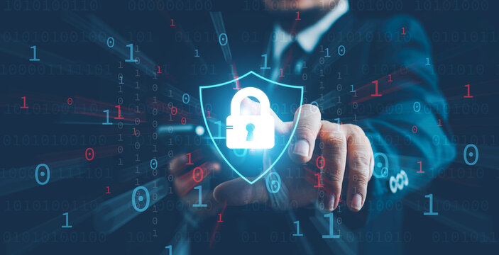 cybersecurity concept, Cybersecurity and privacy concepts to protect data. Lock icon and internet network security technology.  cyber security. privacy security and encryption. screen padlock.