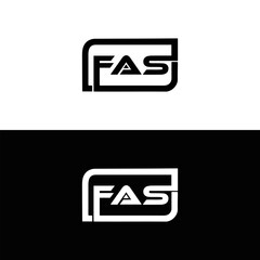 FAS logo. F A S design. White FAS letter. FAS, F A S letter logo design. Initial letter FAS linked circle uppercase monogram logo. F A S letter logo vector design.	
