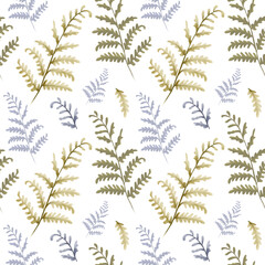 flora fern leaves seamless pattern, wallpaper background