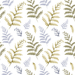 flora fern leaves seamless pattern, wallpaper background