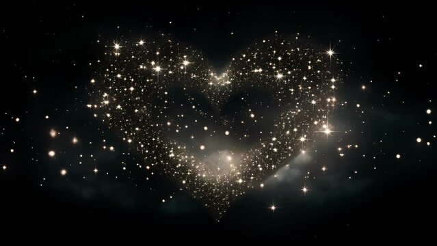 A of stars gathers together to form a heart, as if reflecting the love and togetherness of two celestial entities who defy distance and time to remain connected in the heavens.