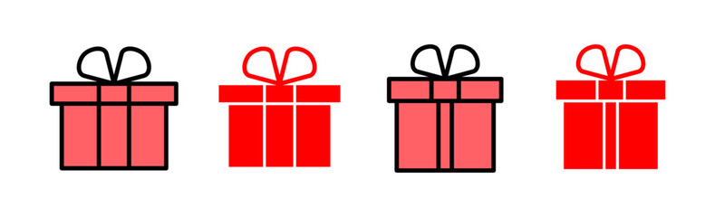 Gift icon set illustration. gift sign and symbol. birthday gift