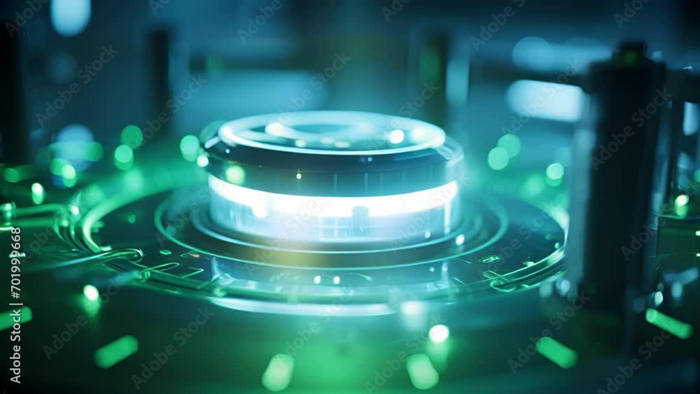Poster closeup of a laboratory experiment producing a controlled burst of gamma rays, showcasing the potent