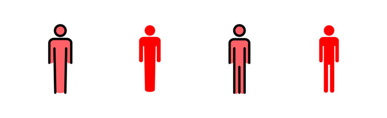 Man icon set illustration. male sign and symbol. human symbol