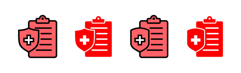 Obraz premium Medical insurance icon set illustration. health insurance sign and symbol