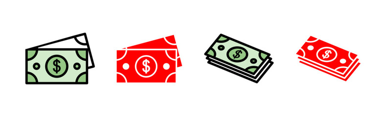 Money icon set illustration. Money sign and symbol