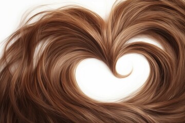 Hair in the shape of a heart. Background with selective focus and copy space