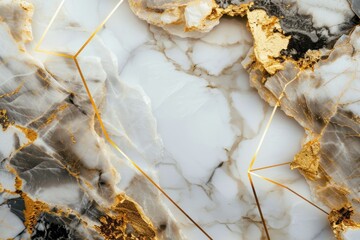 Golden frame on a marble background.