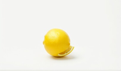 A lemon on plain white background from AI Generative