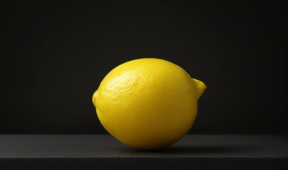 A lemon on plain black background from AI Generative