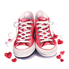 Pair of Red sneakers, Valentine's day card template