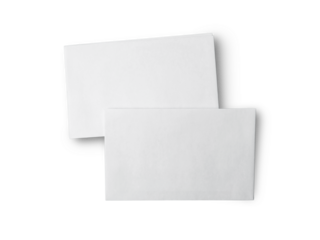 Envelope mock up, blank empty copy space paper template cut out isolated on white
