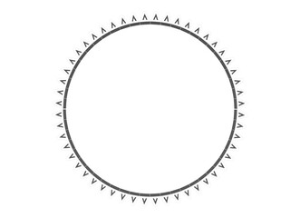 round frame on white with triangle pattern