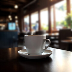 Fototapeta premium photo a cup of coffee with blur background