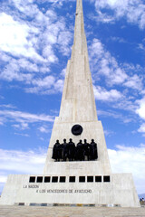 AYACUCHO, PERU - FEBRUARY 11, 2018. The obelisk of Quinua's Pampa is a symbol of that battle for...