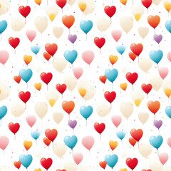 Valentine's day seamless pattern with colorful hearts