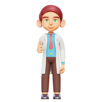 recommend clip art: 3d illustration doctor thumb up