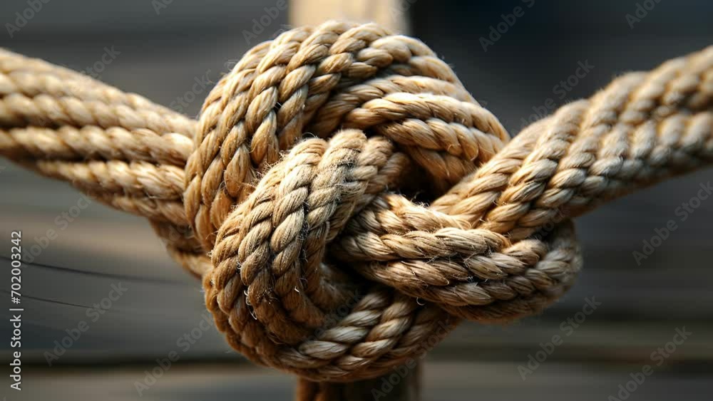 Poster a detailed of a knot being tied, illustrating the geometric principles and manipulation of strands r