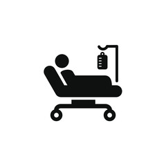Hospital bed icon isolated on transparent background