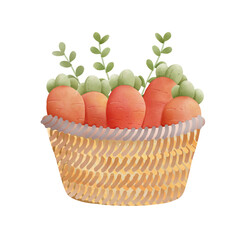 Easter carrot in basket