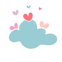 Valentine cloud with heart